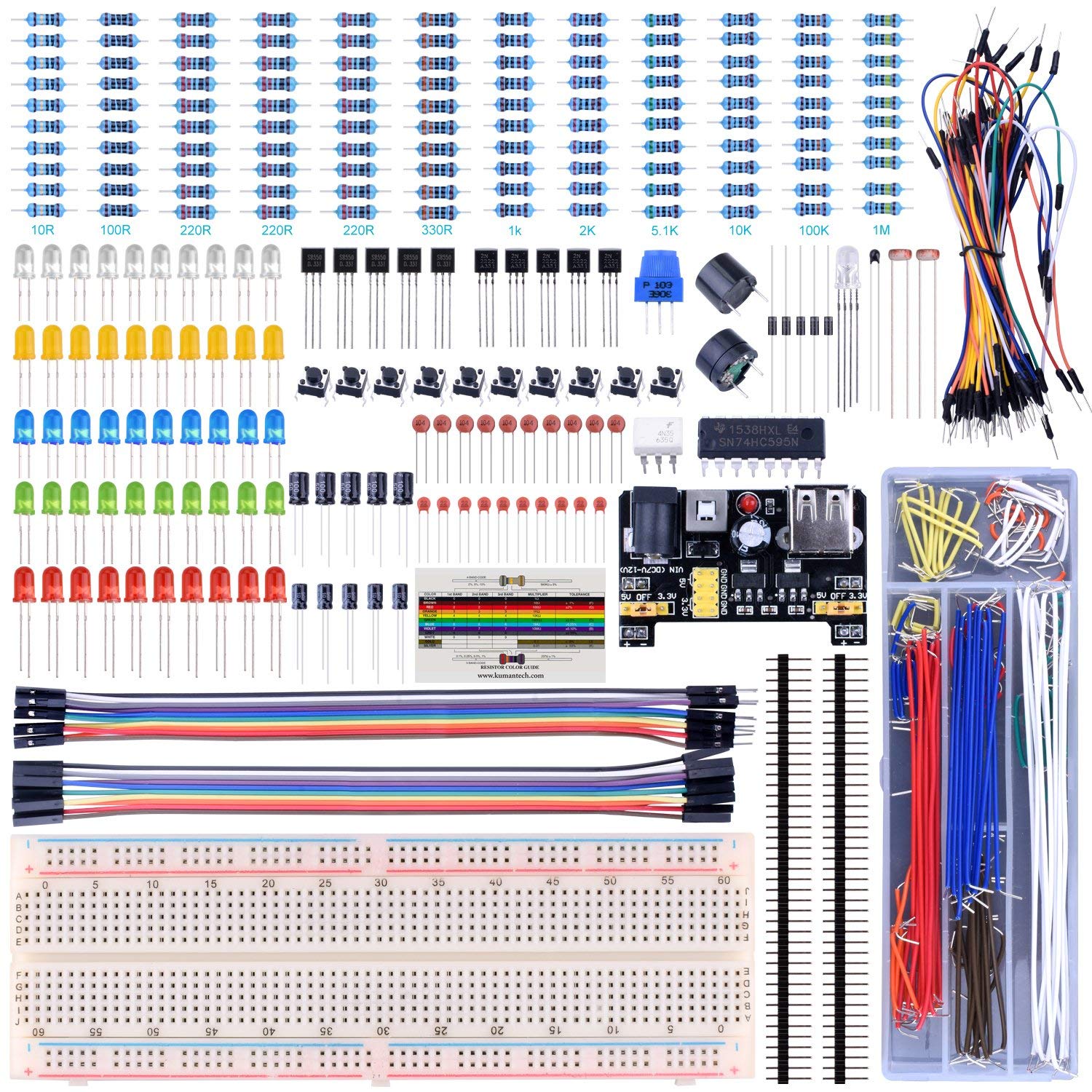 Kit Starter UNIROI R3 M2560P Con Tutorial – 20+ Lezioni Per Imparare Elettronica E Programmazione, Perfetto Per Hobbisti E Bambini