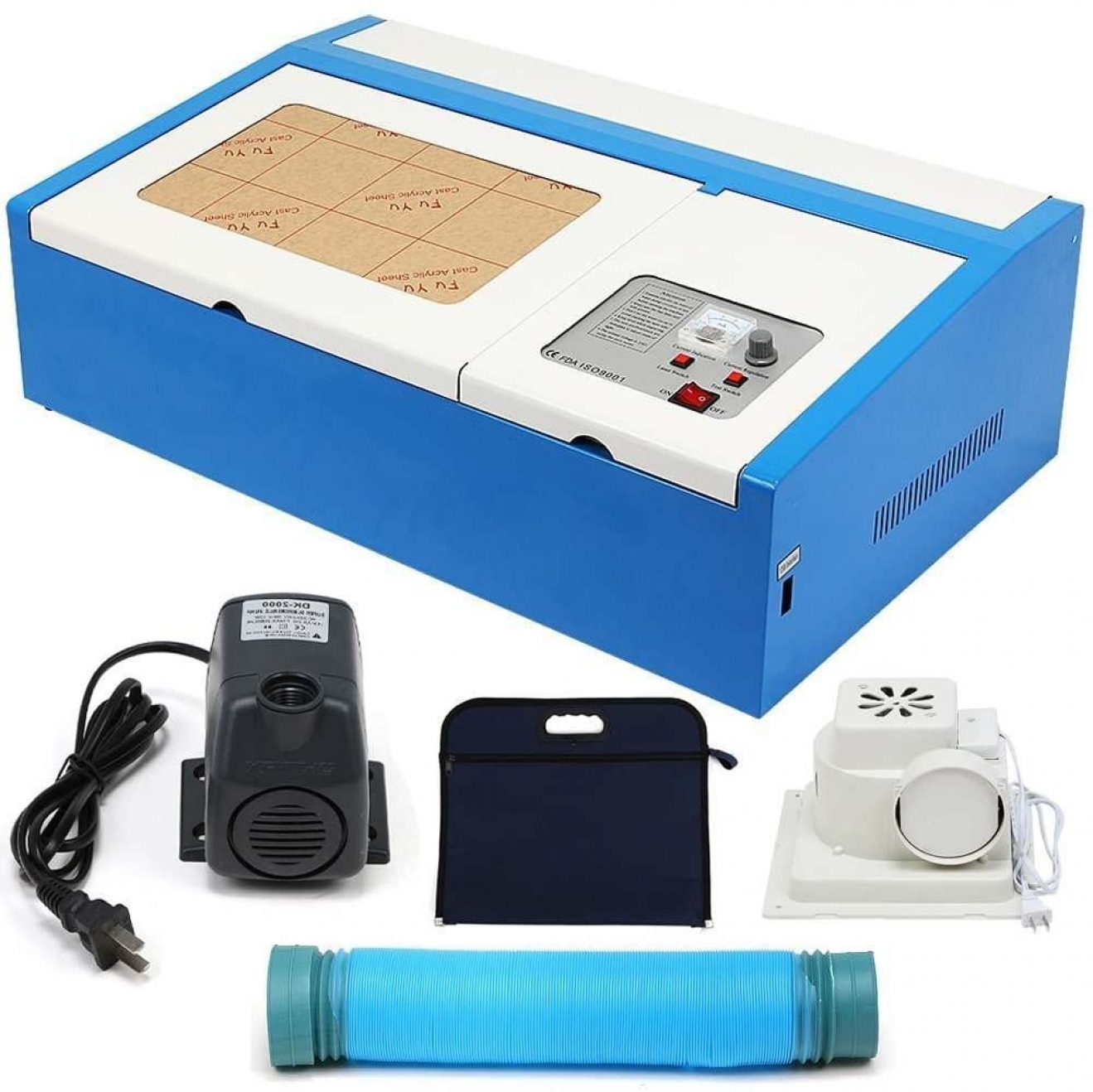 Machine De Découpe Et Gravure Laser CO2 40W - Zone De Travail 200x300mm, Idéale Bois, Cuir, Plastique