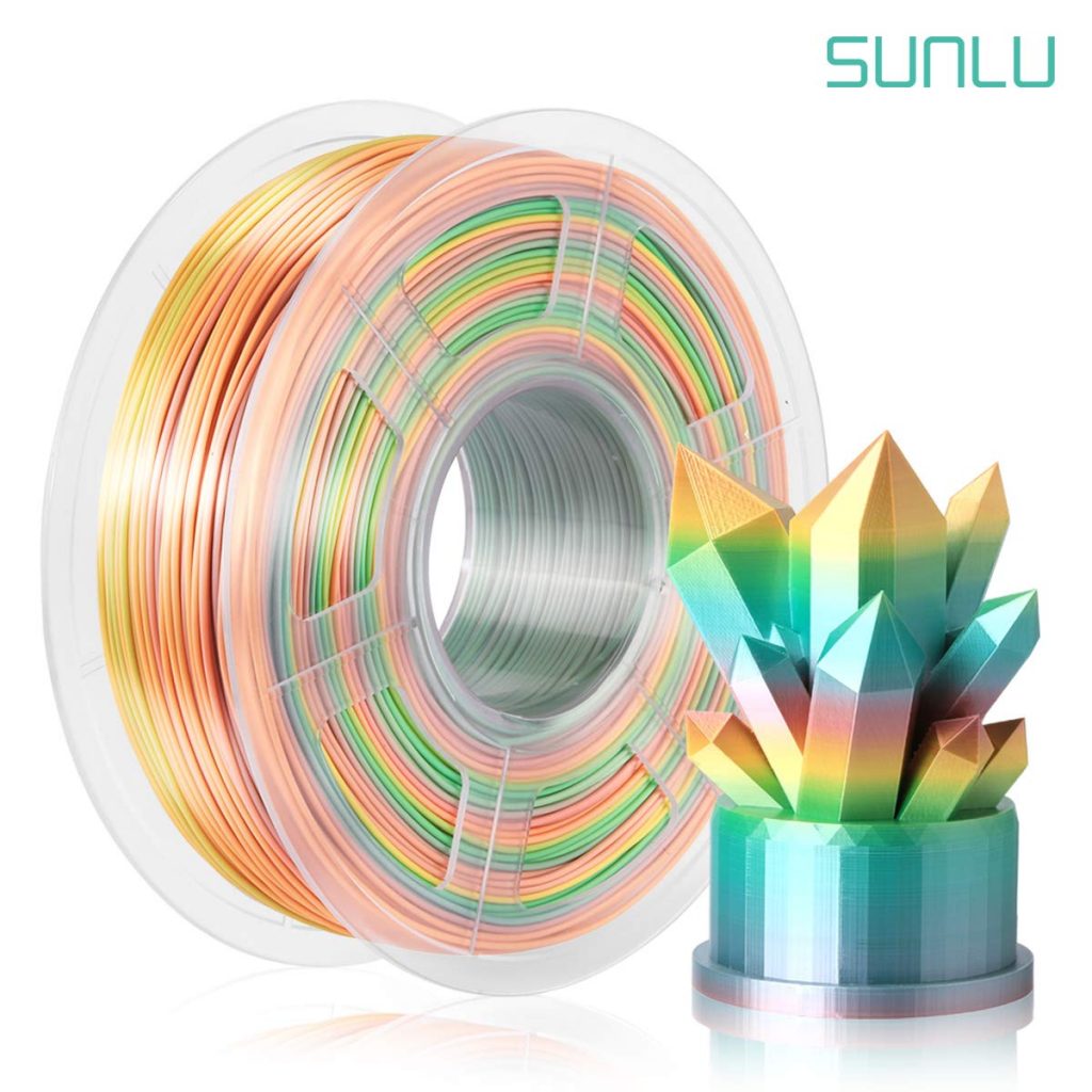 sunlu shiny silk pla rainbow