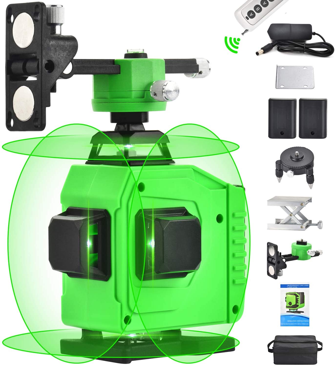 Niveau Laser à Croix Verte 360° Automatique – Pour Construction Et Bricolage