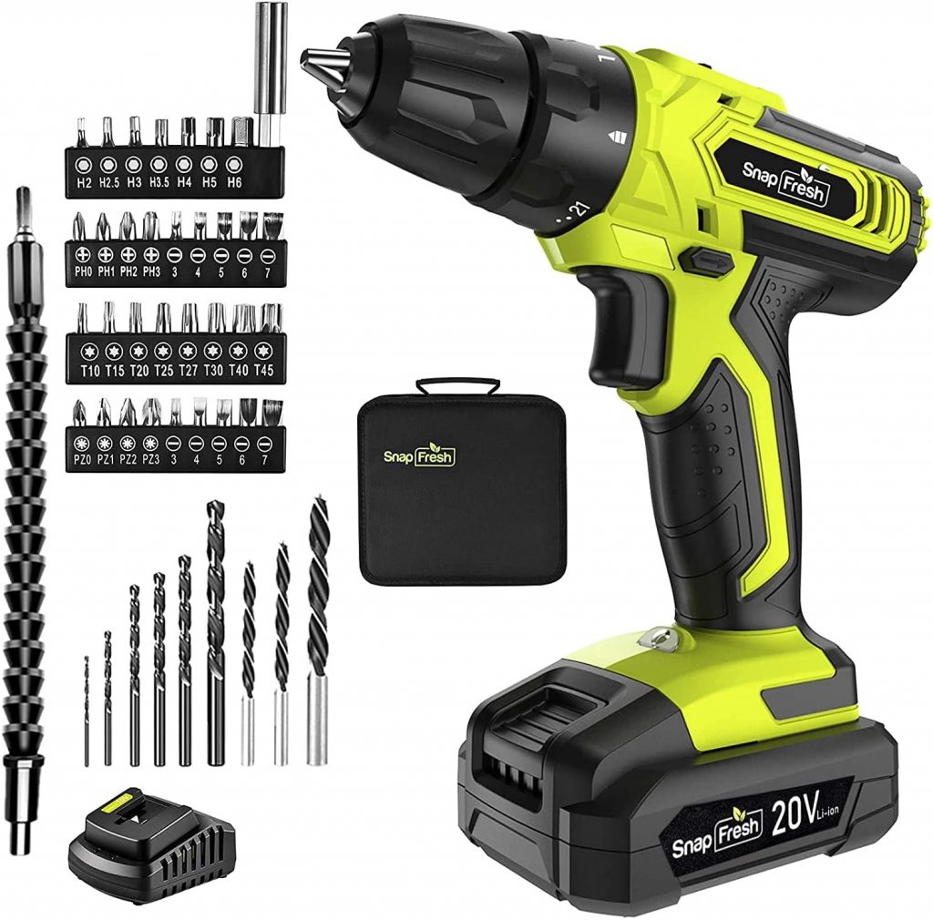 Perceuse-visseuse Sans Fil VIWKO 20V - 42 N.m Max, Batterie 2000 MAh, 25+1 Couples - Avec 85 Accessoires, Mandrin 10 Mm, LED - Rose