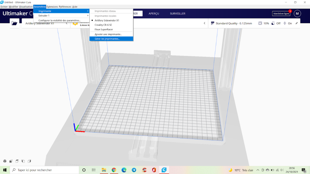 Calibration extrudeur 1