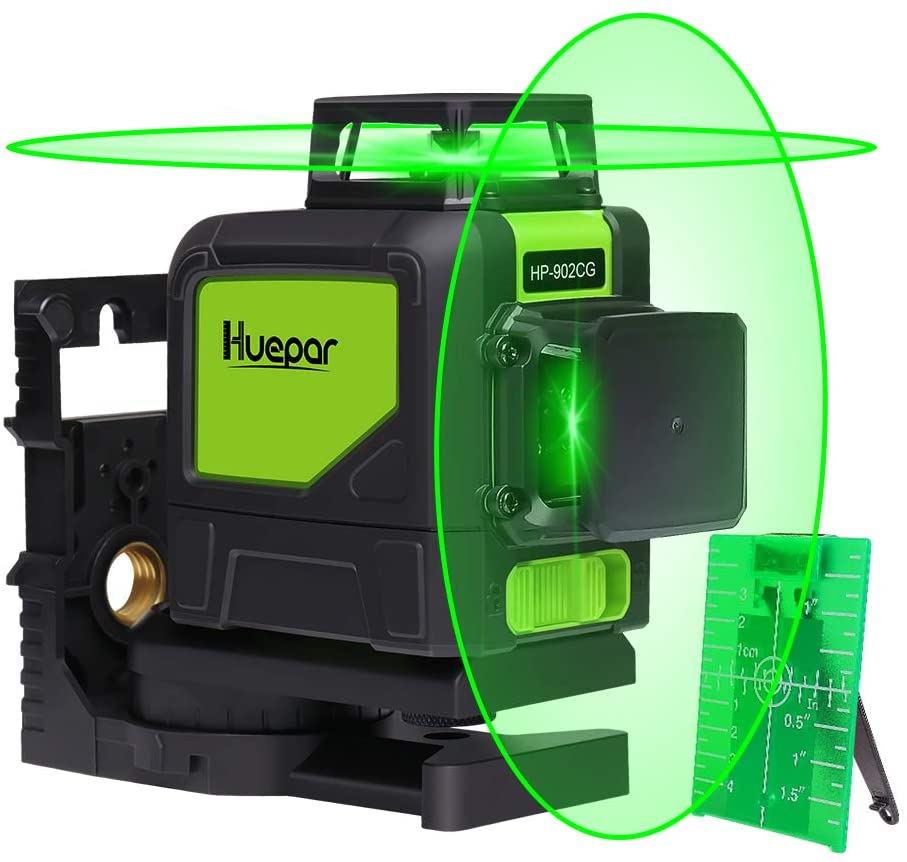 Niveau Laser Vert 3x360° Auto-nivelant – 12 Lignes, Commutable, Pour Chantier Et Bricolage