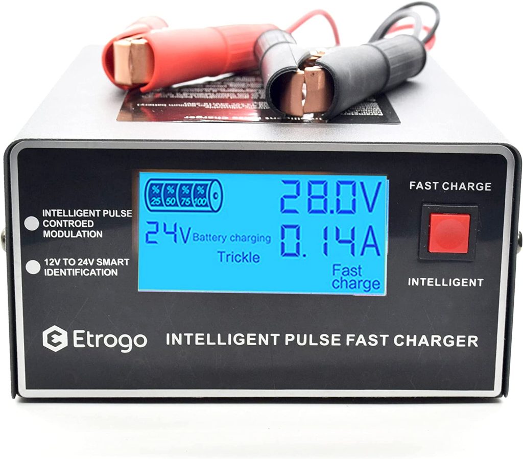 Chargeur De Batterie Intelligent Etrogo 12V/6V 1A-15A - Pour Voiture, Moto, Batteries Plomb | Écran LED