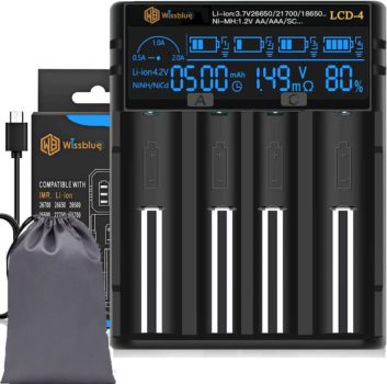 WISSBLUE chargeur de batterie 18650