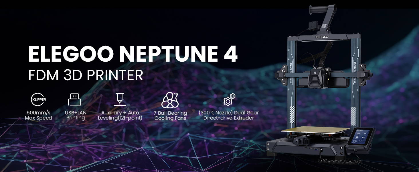 ELEGOO Neptune 4 Pro/Plus/MAX 3D Printer 500mm/s High Speed FDM