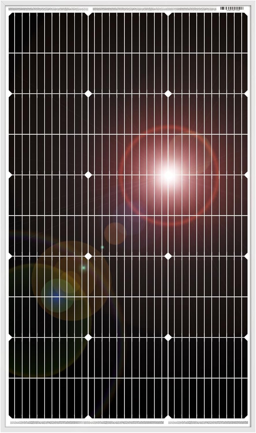 Panneau Solaire Portable 100W Monocristallin - Léger, Avec Câbles, Pour Camping-car, Tente, Bateau - Résistant Aux Intempéries - 12
