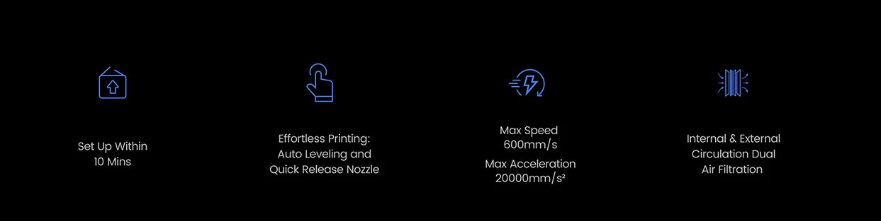 Flashforge Adventurer 5M Pro 3D Printer, Auto Leveling, 600mm/s Max Printing Speed, Remote Camera Monitoring, Filament Runout Reminder, Dual Air Filtration System, Automatic Shutdown, 50dB Silent Printing, WiFi Connection, 220x220x220mm