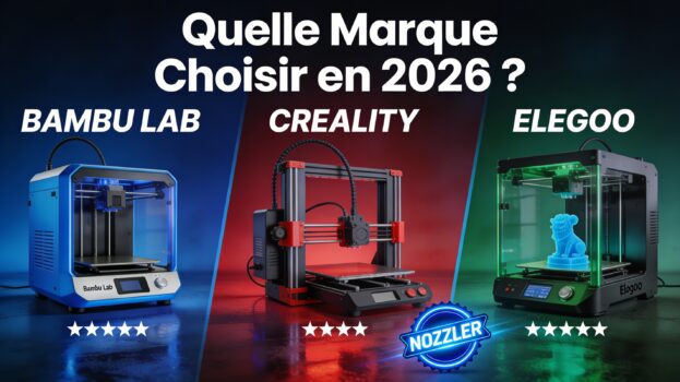 Comparatif Bambu Lab vs Creality vs Elegoo imprimante 3D 2026 - Nozzler