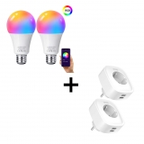 Lot 2 prises connectées + 2 Ampoules Wifi