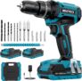 MHPRO Perceuse Visseuse Sans Fil 21V 2 batteries