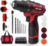 Perceuse Visseuse Sans Fil Meterk 12V + Kit Brosses