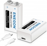 2 Piles 9V rechargeable en USB