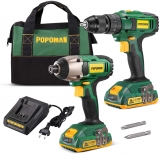 Perceuse Visseuse sans fil POPOMAN 18V + Clé à chocs
